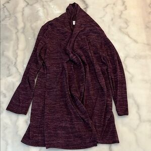 Ellen Tracy Purple Cardigan Sweater with Draped Silhouette